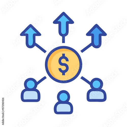 Money distribution network connecting people for investment gains
