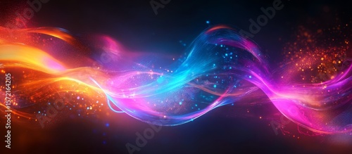 Abstract vibrant energy waves.