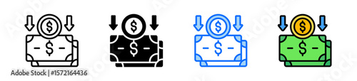 Inflation Icon Set Multiple Style Collection