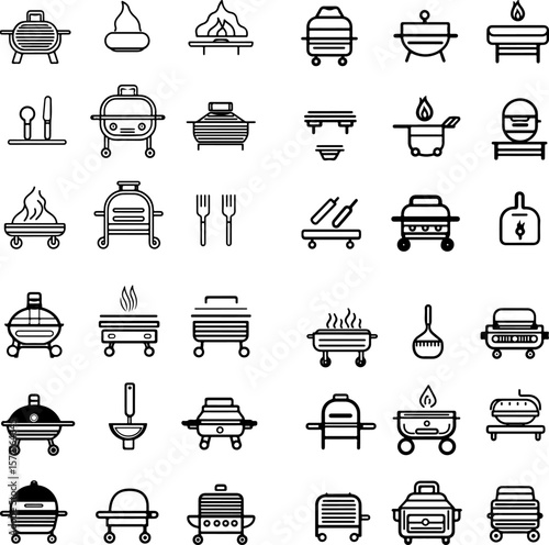 barbecue grill icons, BBQ grill, outdoor grill, gas grill, charcoal grill, portable grill, backyard grill, garden grill, patio grill, grilling icon, cooking grill, smoker grill, BBQ ico