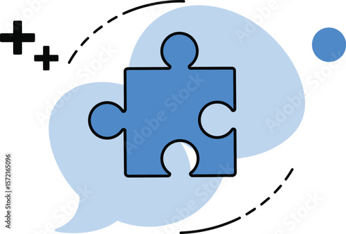 Puzzle piece graphic vector illustration for problem solving and solution concept design idea char