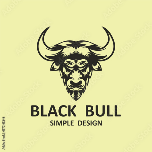 black bull logo vector design