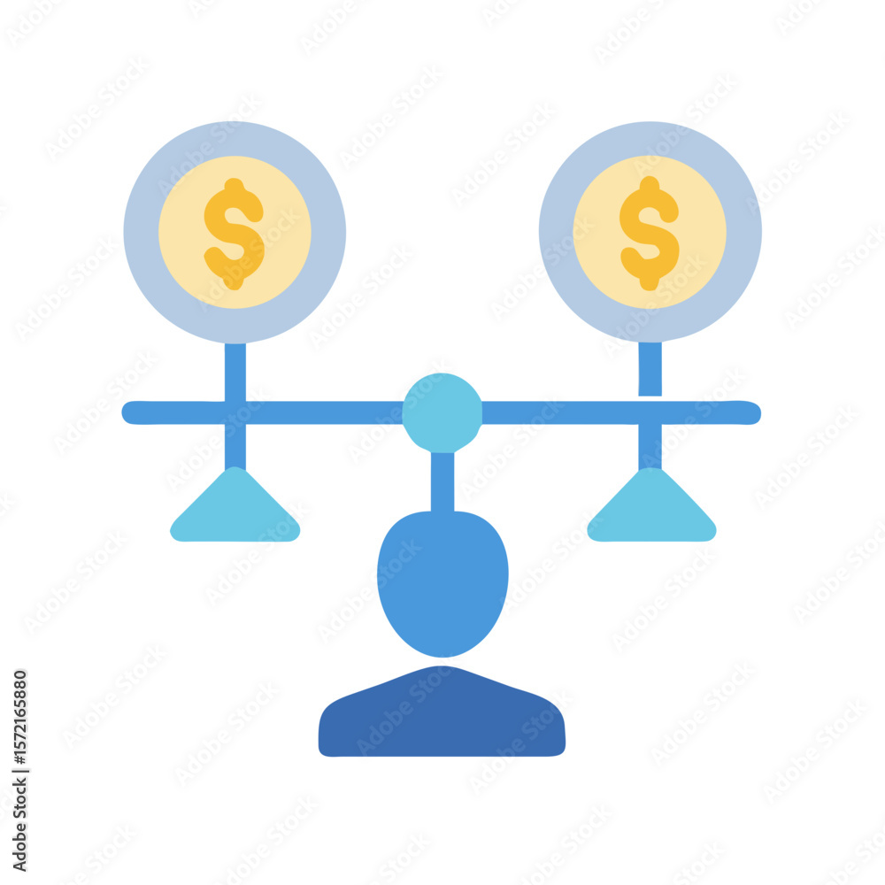 Balancing finances financial planning decisions and choices equally icon Balancing finances financial planning decisions and choices equally icon