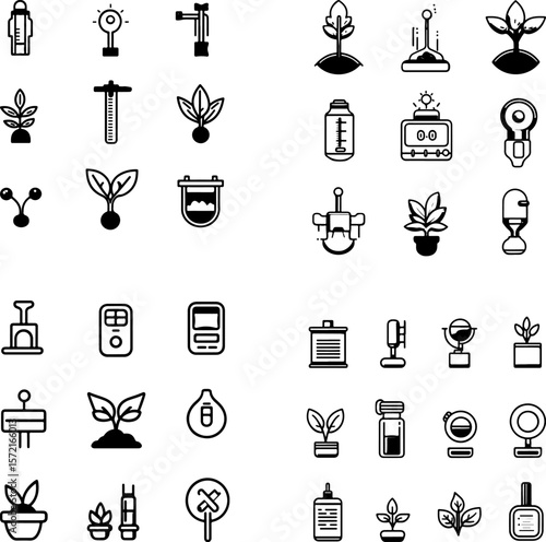 soil pH tester icons, pH meter, soil tester, pH sensor, soil testing tool, garden pH tester, digital soil tester, analog soil tester, soil acidity meter, soil alkalinity tester, pH prob