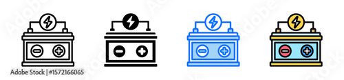 Car Battery Icon Set Multiple Style Collection