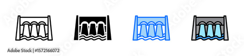 Dam Icon Set Multiple Style Collection