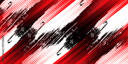 Aged gunge texture. Scratched black structure with red brush decorative illustration. Hand-drawn painted abstract background.vector illustrator