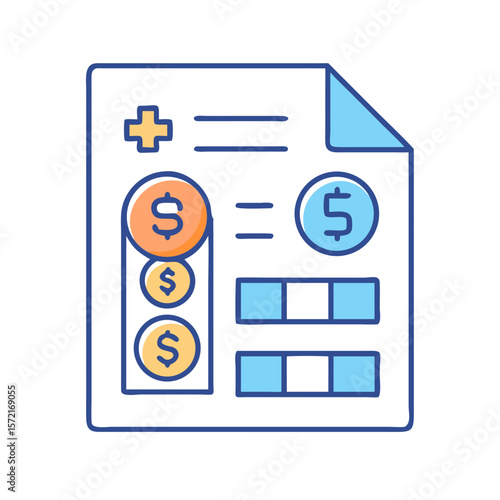 Medical billing statement showing health costs, charges and payments