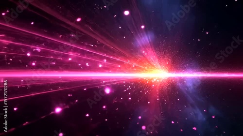 Wallpaper Mural Abstract cosmic journey with neon light streaks and glowing particles background Torontodigital.ca