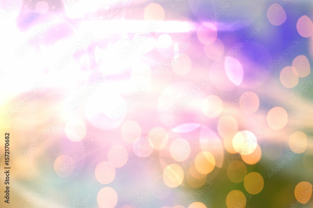 Digital abstract bokeh lights are glowing across soft pastel gradient, featuring lens flare streaks Digital abstract bokeh lights are glowing across soft pastel gradient, featuring lens flare streaks