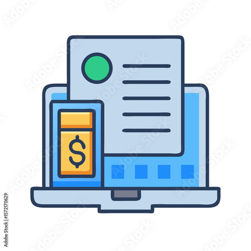 Free Download Financial accounting on computer screen modern icon concept - GFXLoad
