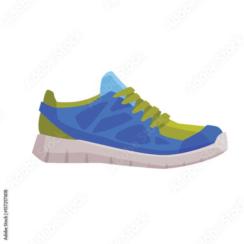 Colorful Flat Vector Illustration of Sport Running Shoes Collection