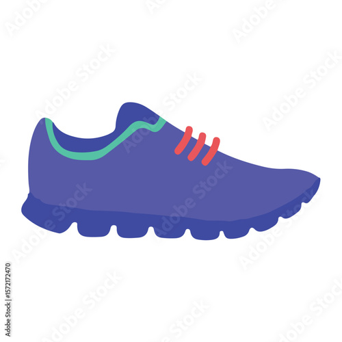 Colorful Flat Vector Illustration of Sport Running Shoes Collection