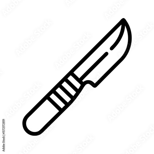 Scalpel icon illustration in minimalist style with black lines  