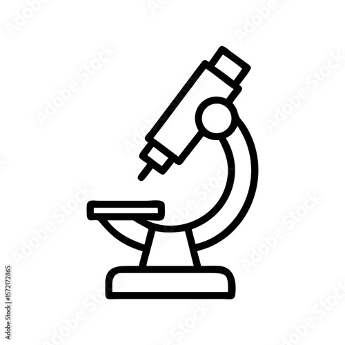 Microscope in outline style illustrating scientific research concept  