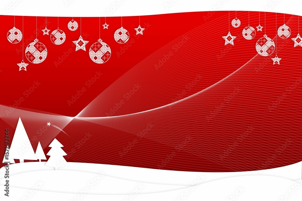 Fototapeta premium Fir trees with snow flakes