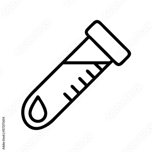 Laboratory test tube with blood sample in a minimal design  