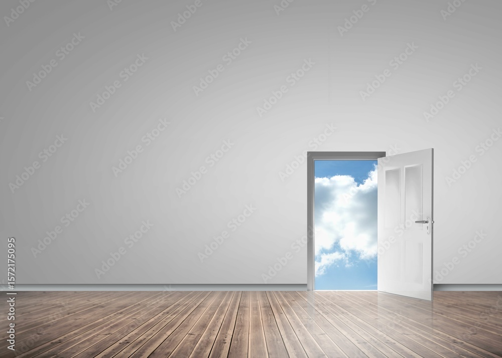 Obraz premium Door opening showing blue sky