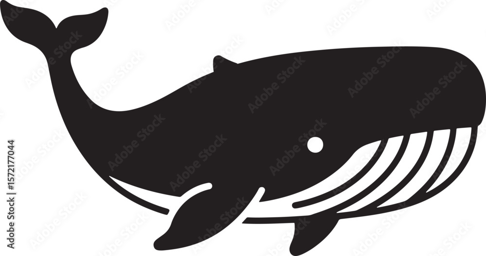 Obraz premium Editable Whale Silhouette Vector Icon for Graphic Design and Branding Projects.
