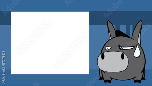 donkey character cartoon expression background picture frame in vector format