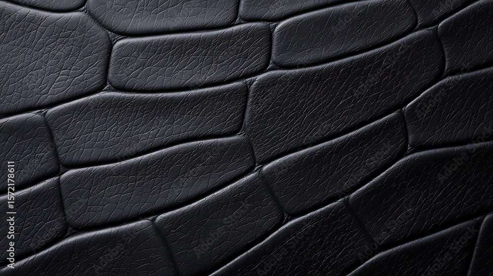 Fototapeta premium Black Crocodile Leather Texture Background