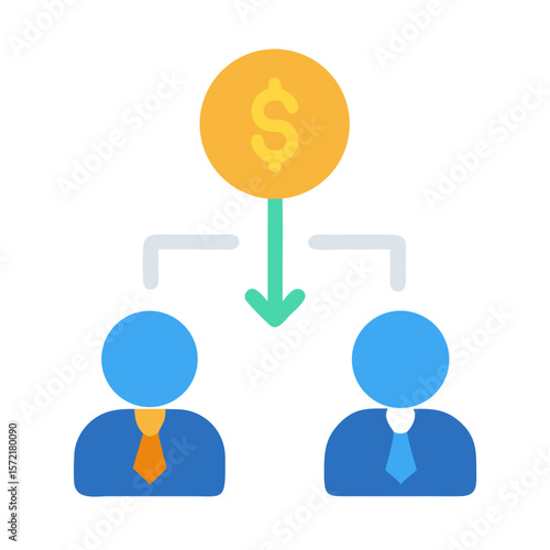 Money distribution concept to employees or investment purposes