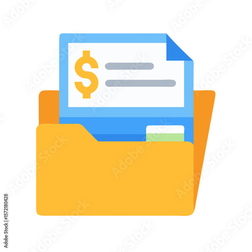 Financial Document in Folder Illustration Representing Financial Records