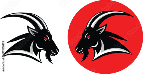 Wallpaper Mural Dramatic Ram Head Composition Eye Catching Against a Red Field  Torontodigital.ca