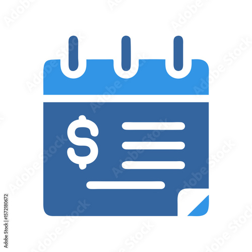 Blue financial calendar icon for accounting or payment reminder