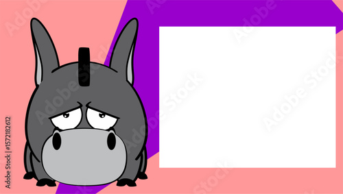 donkey character cartoon expression background picture frame in vector format