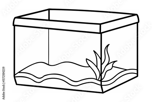 Empty Aquarium With Aquatic Plants fish tank glass