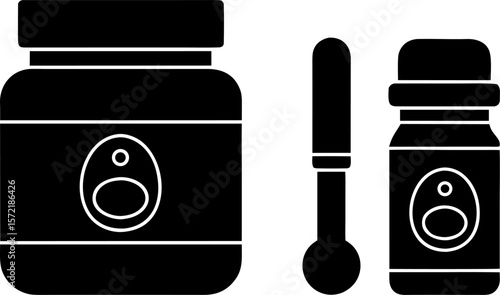 baby food jar glyph icon on white background  vect.eps