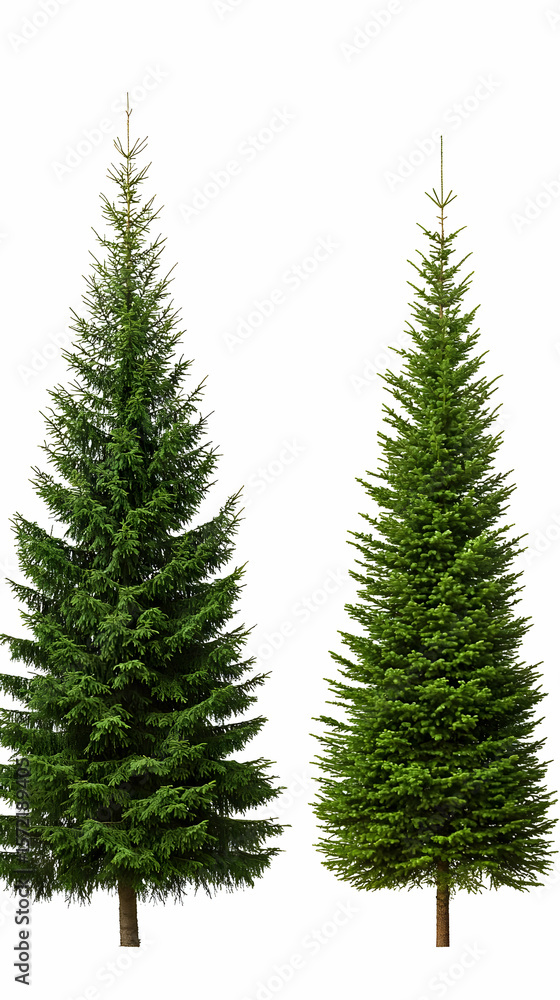 Two Evergreen Trees Photo Realistic Image Two Evergreen Trees Photo Realistic Image