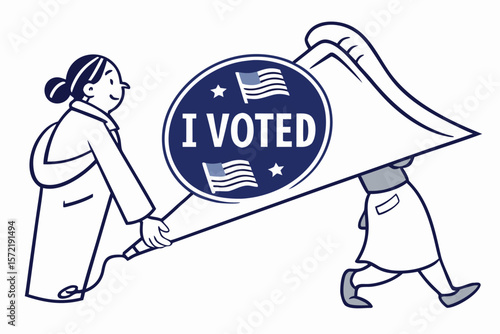 i voted badge. printable USA presidential election 2024 pin button. vote icon symbol with american flag color and star. transparent png and vector.us, politic, democracy, election, flag, 
