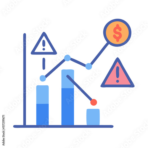 Stock market performance chart shows volatility and risk factors