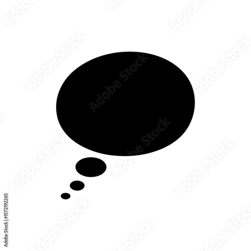 Thought buble doodle icon silhouette vector flat illustration design. 