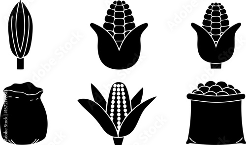 corn food icon silhouette illustration  agricultur.eps