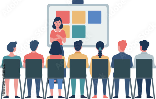 Training seminar presentation workshop conference business education teach learning students class room people