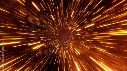 Fiery Hyperspace Tunnel - Dynamic Orange Warp Speed Background