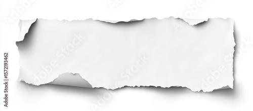 Wallpaper Mural Torn piece of white paper with irregular edges, isolated on white background. Torontodigital.ca