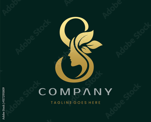 Letter S Beauty Face Nature Leaf Logo Design