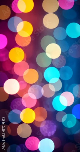 Abstract Colorful Bokeh Background with Vertical Light Trails