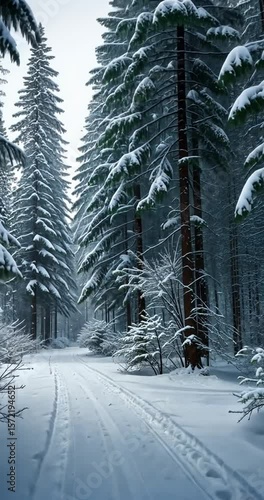 Expansive Winter Pine Forest - Snow Covered Wilderness