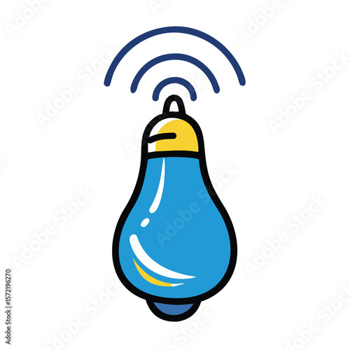 A smart lightbulb emits wireless signals for communication