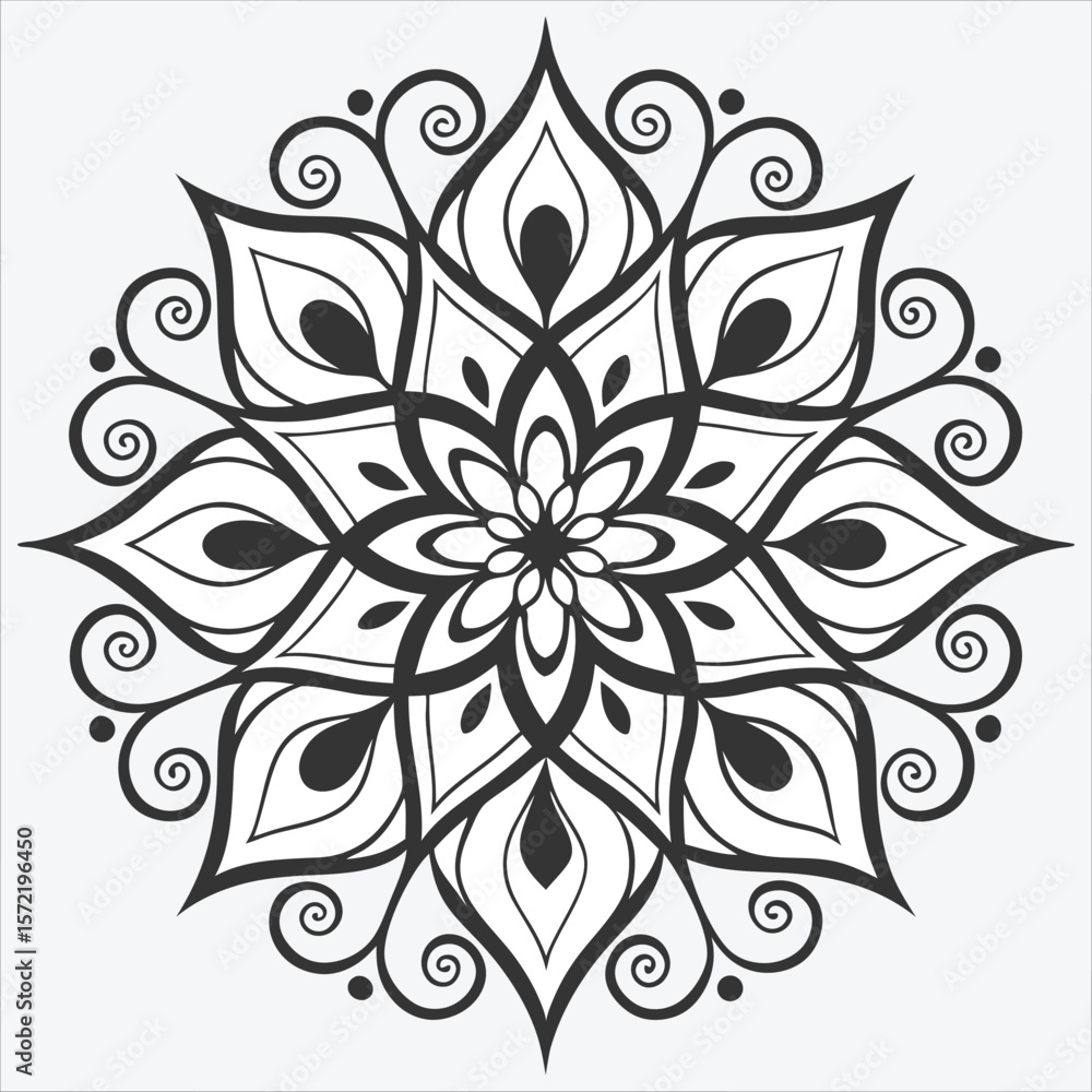 Vector doodle mandala . Ornamental luxury mandala Mandala Line Illustration . various mandala . Mandala Pattern Designs . Henna mandala. Mehndi style. Decorative pattern in oriental style.