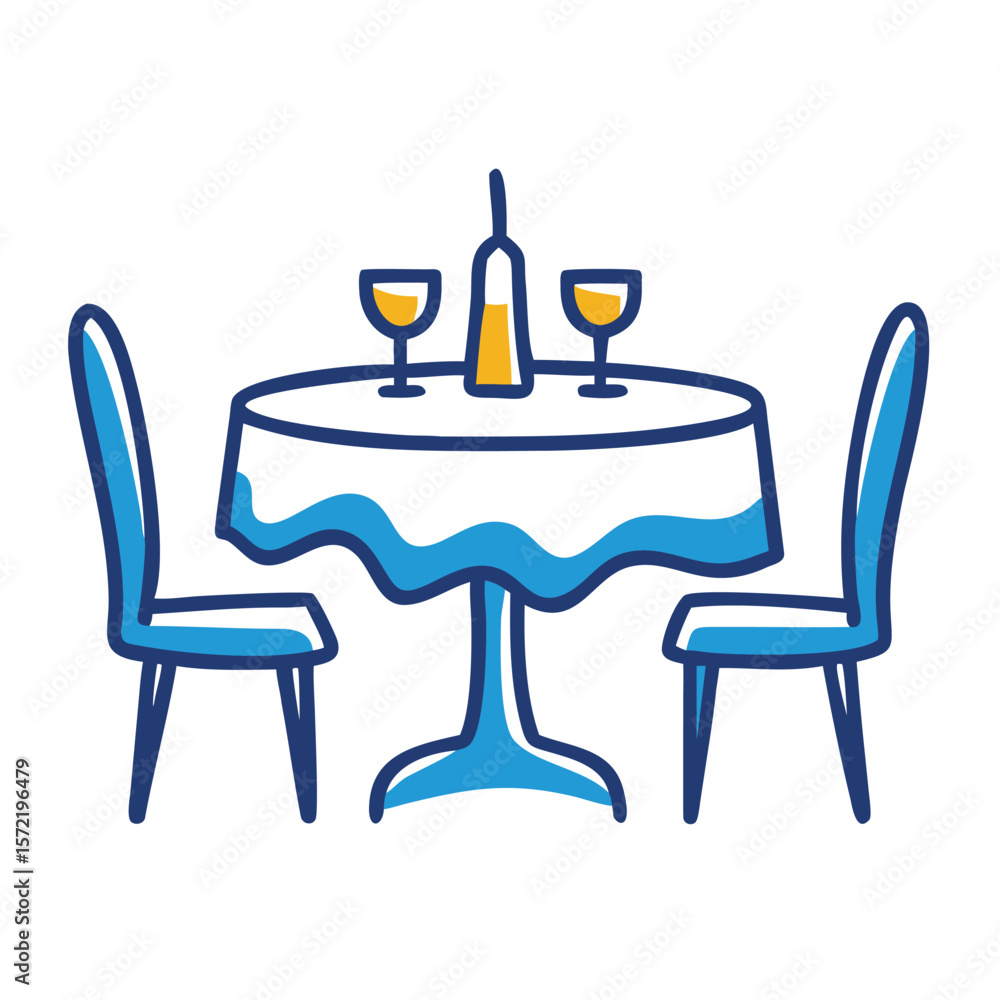 A romantic dinner table is set for a special occasion with wine A romantic dinner table is set for a special occasion with wine