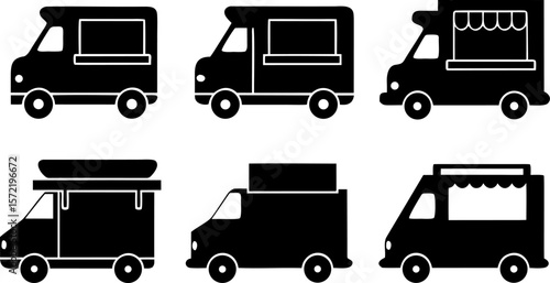 food truck pictograms on white background  vehicle.eps