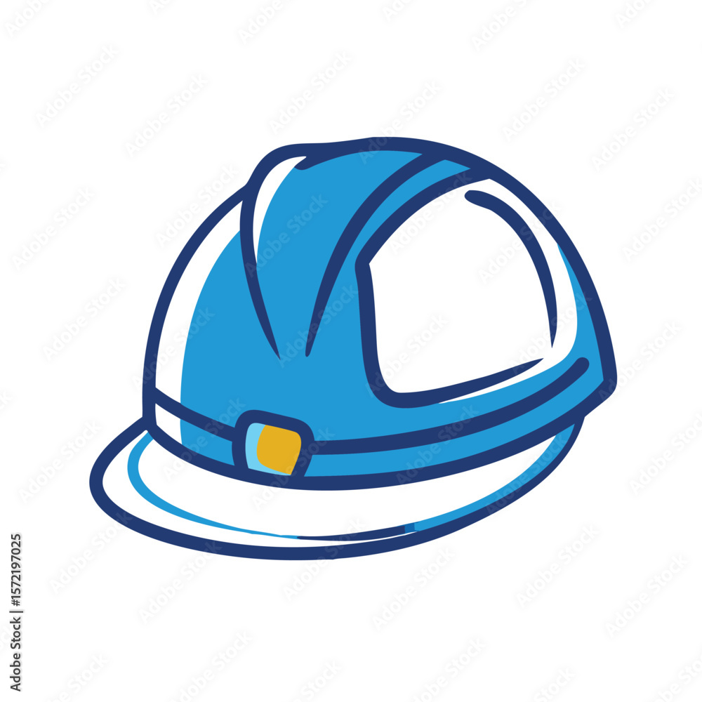 Fototapeta premium A blue construction helmet provides safety on the job site