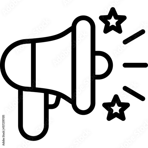 megaphone icon illustration design with outline
