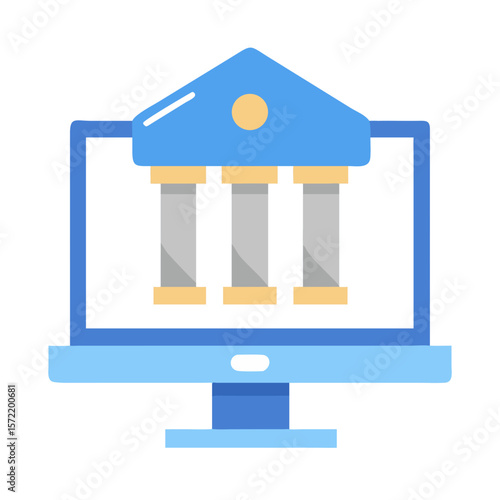Online banking illustration depicting security and modern finance themes